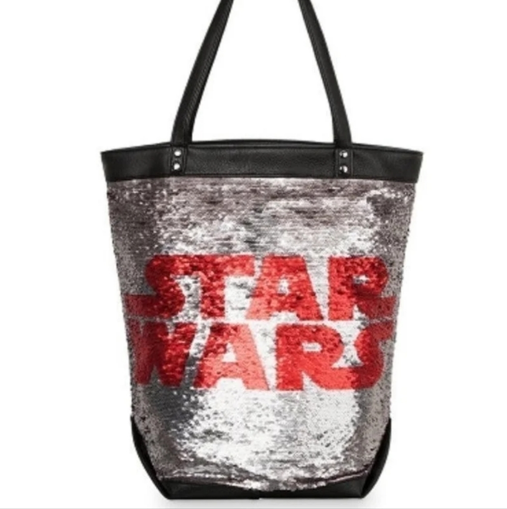 Disney Star Wars Tote Bag - Star Wars Logo Sequin Park Tote NWT - Picture 6 of 9